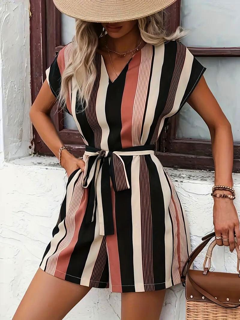 Sunset Blvd Striped Romper