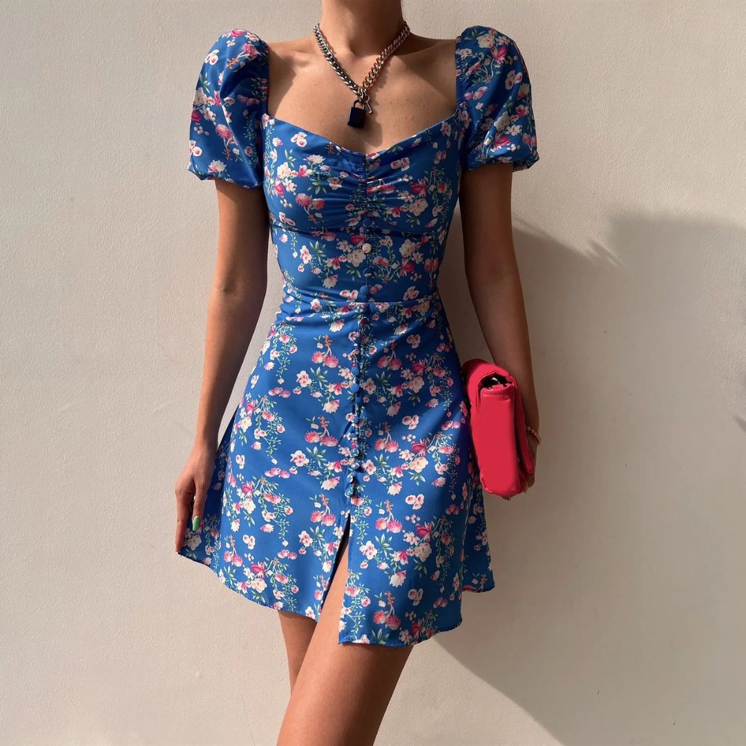 Floral Puff Sleeve Eleanore Mini Dress