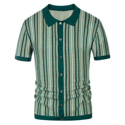 Chevron Button-Through Polo