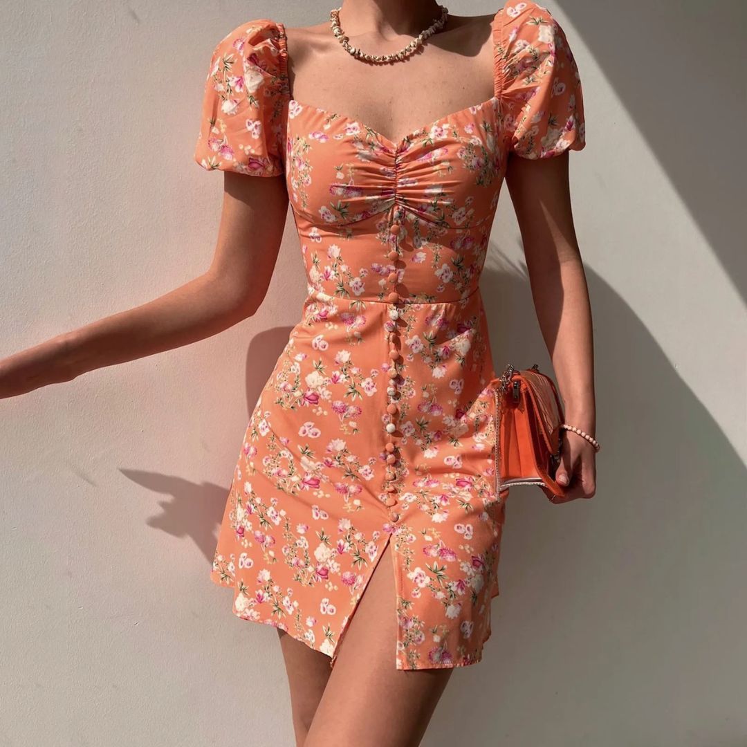 Floral Puff Sleeve Eleanore Mini Dress