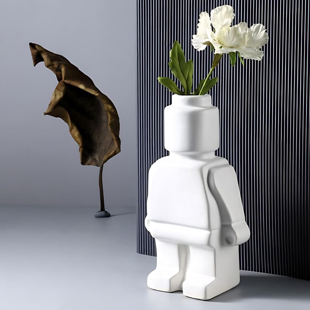 Ceramic Lego Man Flower Vase