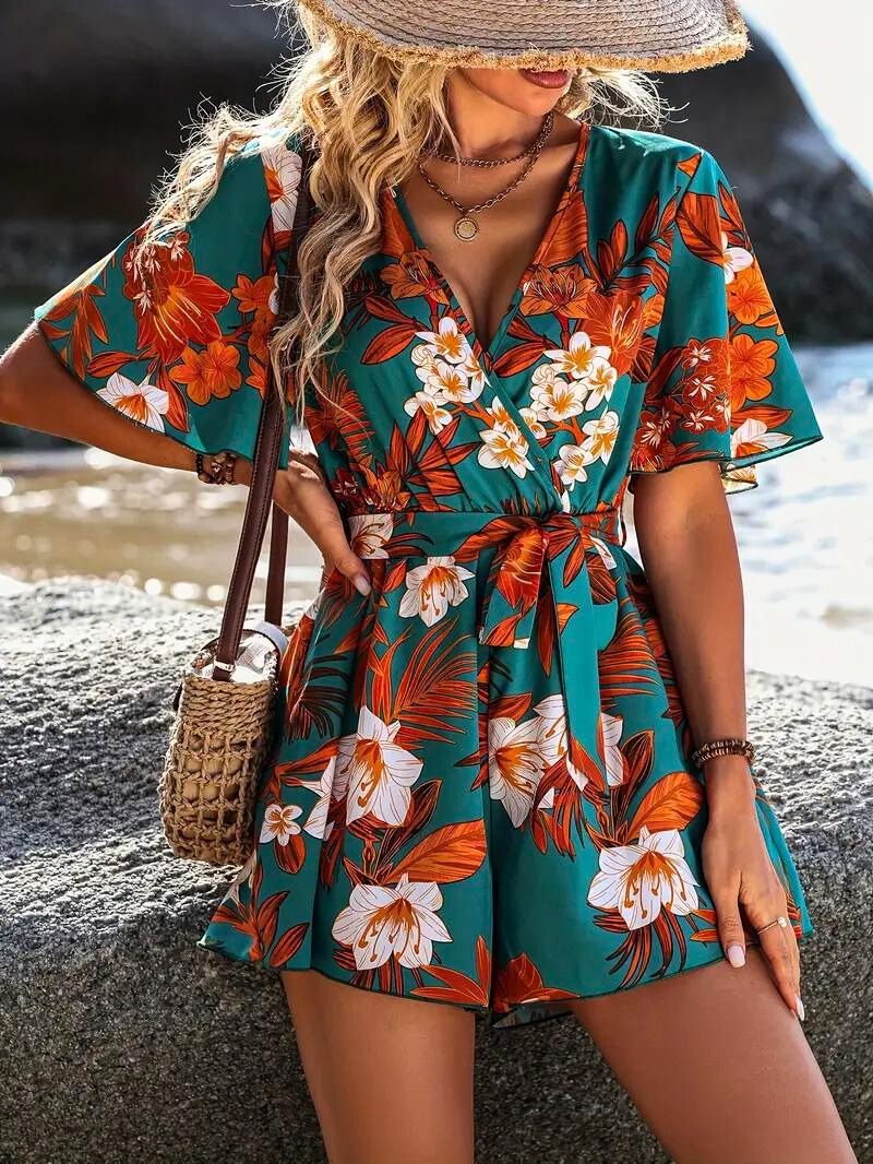 Tropical Blossom Romper