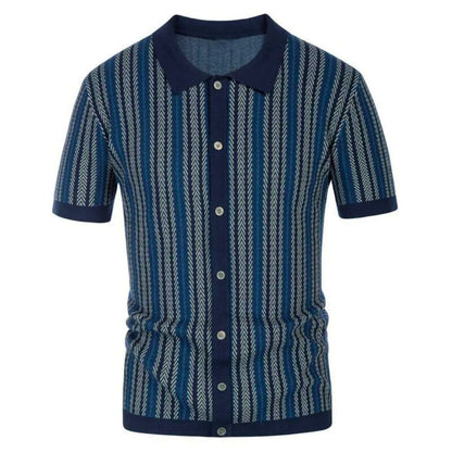 Chevron Button-Through Polo