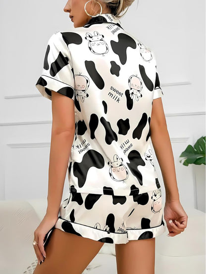 Moo-chic Satin Pajama Set