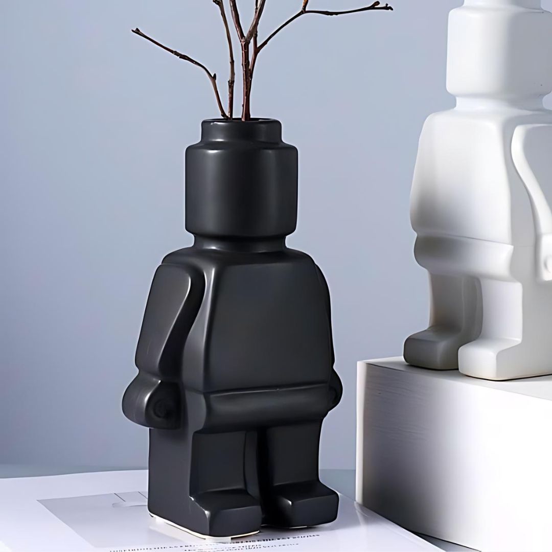 Ceramic Lego Man Flower Vase