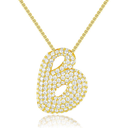 14K Gold Bubble Letter Necklace