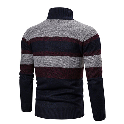 Mens Striped Slim Fit Knitted Cardigan