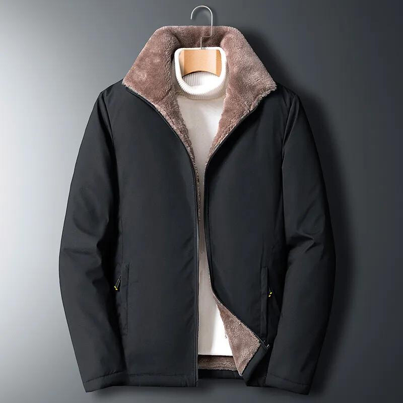 Men's Black Fluffy-Lined Jacket