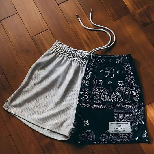 Two-Toned Paisley Shorts