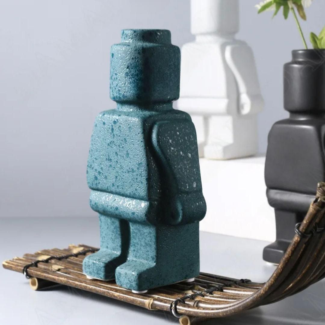 Ceramic Lego Man Flower Vase